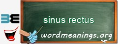 WordMeaning blackboard for sinus rectus